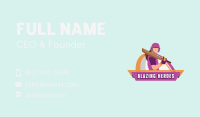 Female Cricket Player Business Card Image Preview