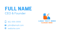 Geometric Pixel Letter L Business Card