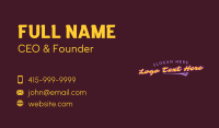 Neon Retro Cursive Wordmark Business Card