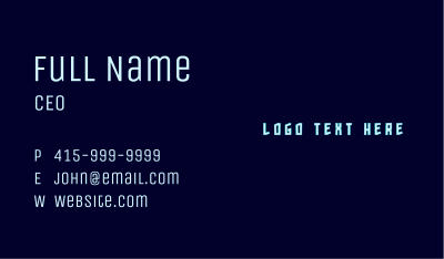 Neon Modern Wordmark Business Card Image Preview