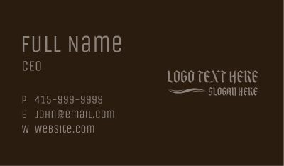 Gothic Wave Wordmark Business Card