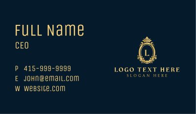 Royal Crest Shield Lettermark Business Card