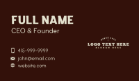 Masculine Store Wordmark Business Card