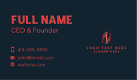 Red Business Letter N Business Card