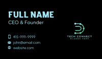 Digital Tech Modern Letter D Business Card