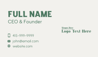 Green Corporation Wordmark Business Card