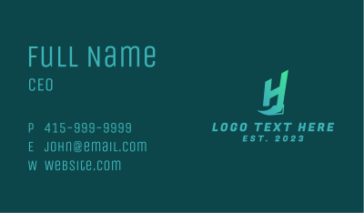 Construction Hammer Letter H Business Card Image Preview