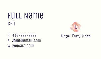 Tie Dye Fabric Letter Business Card