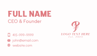 Floral Garden Letter P  Business Card