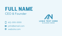 Blue Home Roof Letter N Business Card