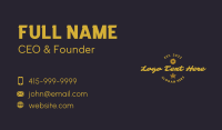 Gold Floral Leaf Business Card