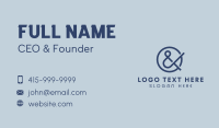 Stylish Ampersand Type Business Card