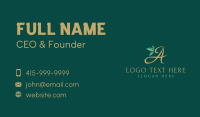 Eco Script Letter A Business Card Design