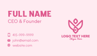 Pink Rose Flower Business Card