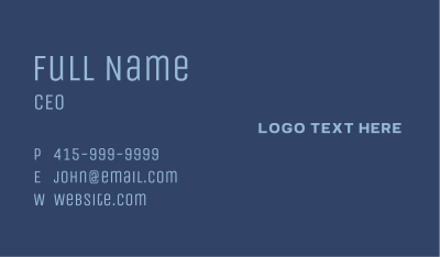 Generic Simple Wordmark Business Card