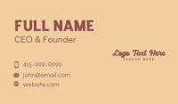 Brown Retro Funk Wordmark Business Card