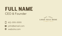 Retro Brand Wordmark Business Card