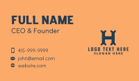 Blue Wrench Letter H  Business Card