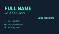 Glowing Tech Wordmark Business Card