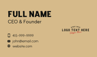 Retro Apparel Brand Wordmark  Business Card