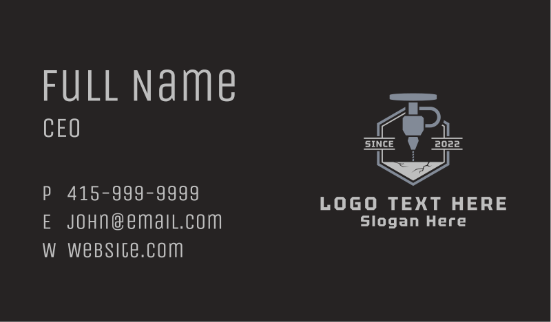 Drilling Business Card example 3
