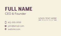 Boutique Brand Wordmark Business Card Design