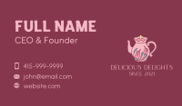 Pink Floral Teapot Business Card Image Preview