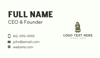 Caroling Woman Mascot Business Card Design