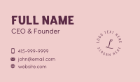 Fashion Accessory Lettermark Business Card