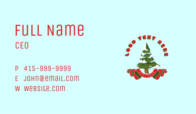 Winter Christmas Tree Business Card
