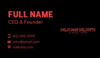 Red Blood Wordmark Business Card