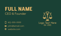 Justice Scale Time Business Card