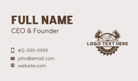 Sawmill Axe Woodcutting Business Card