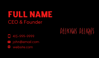 Creepy Horror Wordmark Business Card
