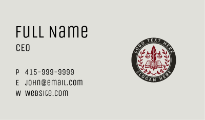 Legal Notary Attorney Business Card