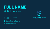 Blue Application Letter V Business Card