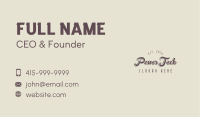 Retro Fashion Wordmark Business Card Design