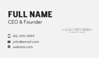 Minimalist Company Firm Wordmark Business Card