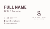 Elegant Vine Letter S Business Card Design