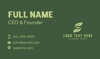 Eco Friendly Leaf Letter S  Business Card