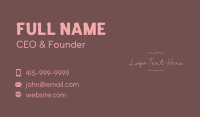 Pink Classy Handwritten Wordmark  Business Card Design