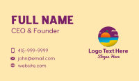 Orange Sunset Beach  Business Card Design