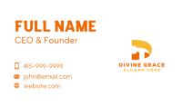 Orange Hammer Letter D Business Card Image Preview