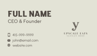 Classic Stylish Letter Y Business Card Image Preview