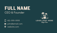 Surfboard Palm Tree Business Card Design