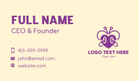 Purple Butterfly Heart Business Card Design