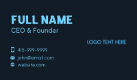 Futuristic Neon Signage Wordmark  Business Card Design