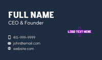 Purple Computer Circuit Wordmark Business Card Design