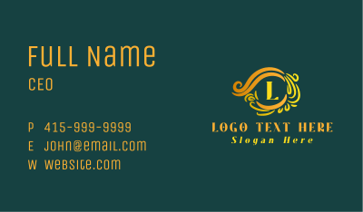 Luxury Wreath Lettermark Business Card