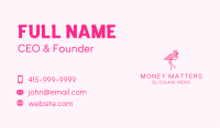 Pink Outline Flamingo  Business Card